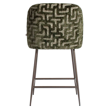 Scaun de bar Richmond Pullitzer verde mușchi labyrinth, înălțime tejghea