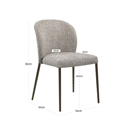 Scaun dining Richmond Stacker pământiu tweed, ignifug (set 2 buc.)