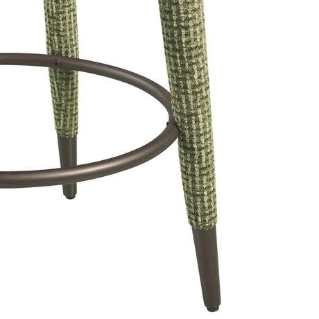 Scaun de bar Richmond Tenashar verde blockweave, înălțime tejghea, rotativ