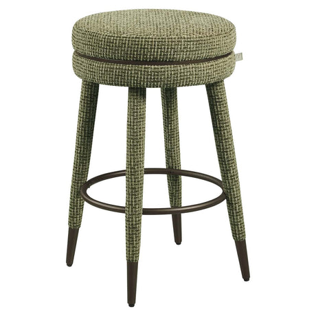 Scaun de bar Richmond Tenashar verde blockweave, înălțime tejghea, rotativ