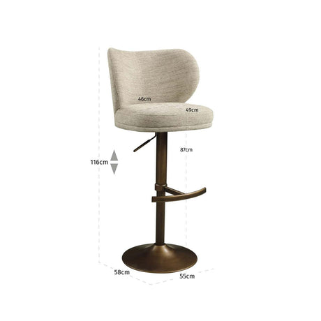 Scaun de bar Richmond Amely natur, rotativ