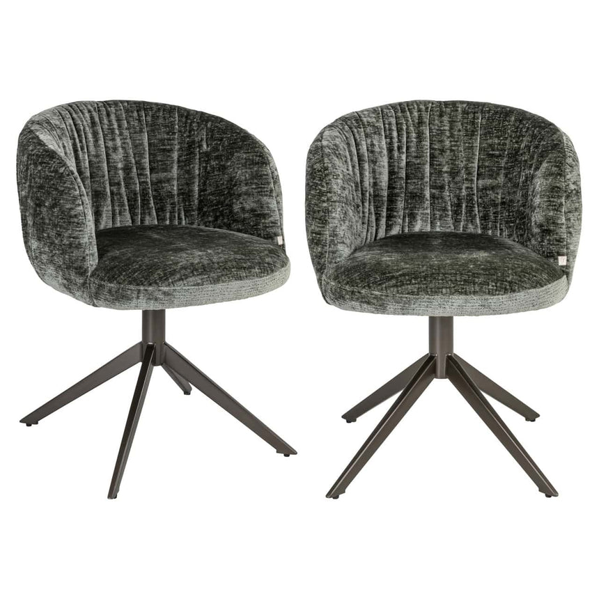 Scaun dining Richmond Cassi verde salvie chenille, rotativ