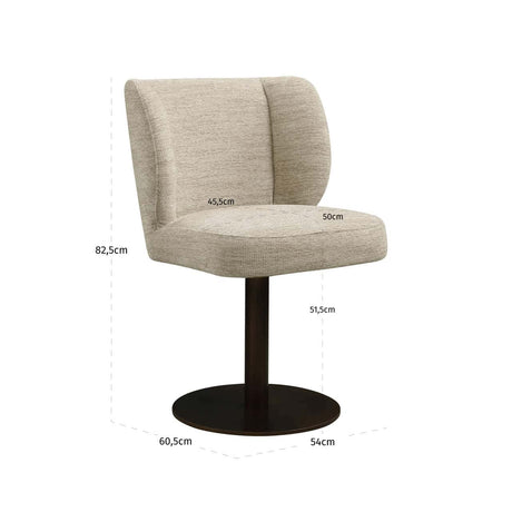 Scaun dining Richmond Fiona natur softweave, rotativ