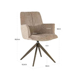 Scaun dining Richmond Chase crem blockweave, rotativ