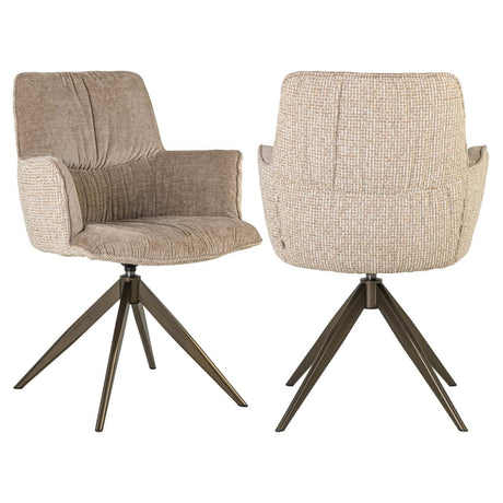 Scaun dining Richmond Chase crem blockweave, rotativ
