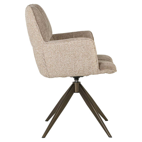 Scaun dining Richmond Chase crem blockweave, rotativ