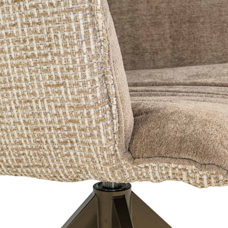 Scaun dining Richmond Chase crem blockweave, rotativ