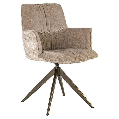 Scaun dining Richmond Chase crem blockweave, rotativ