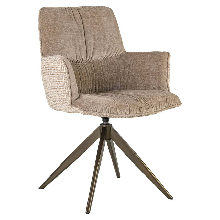 Scaun dining Richmond Chase crem blockweave, rotativ