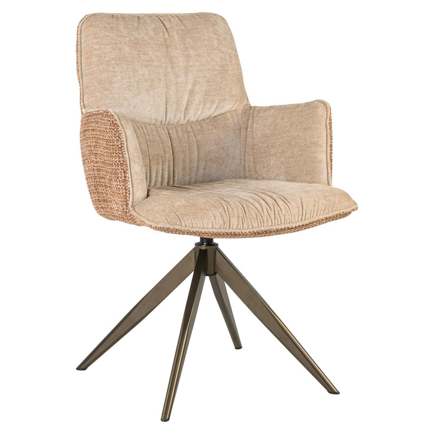 Scaun dining Richmond Chase ghimbir jacquard, rotativ