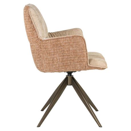 Scaun dining Richmond Chase ghimbir jacquard, rotativ