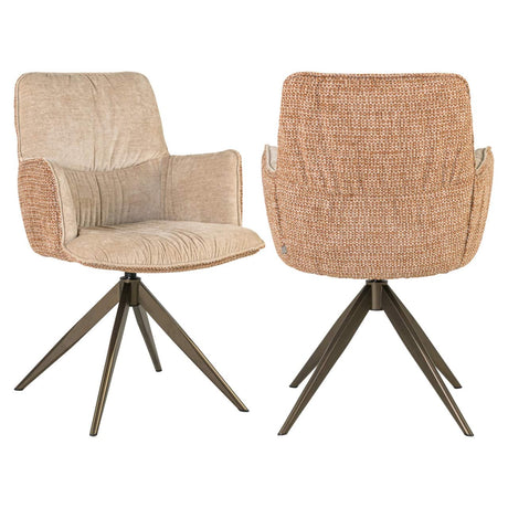 Scaun dining Richmond Chase ghimbir jacquard, rotativ