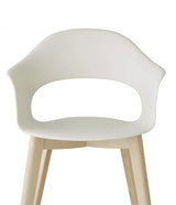 Scaun Natural Lady B - design cald din lemn și plastic