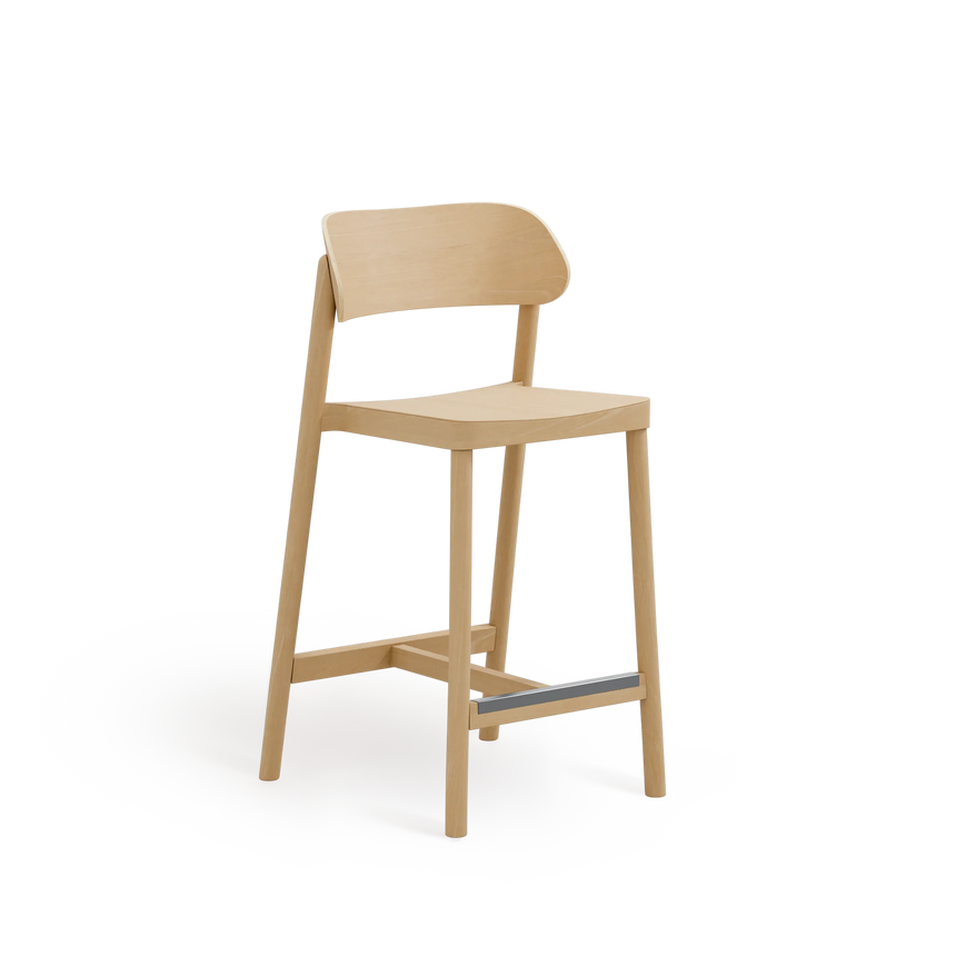 Scaun de bar Paged Nimm H-4590 - spătar din lemn curbat