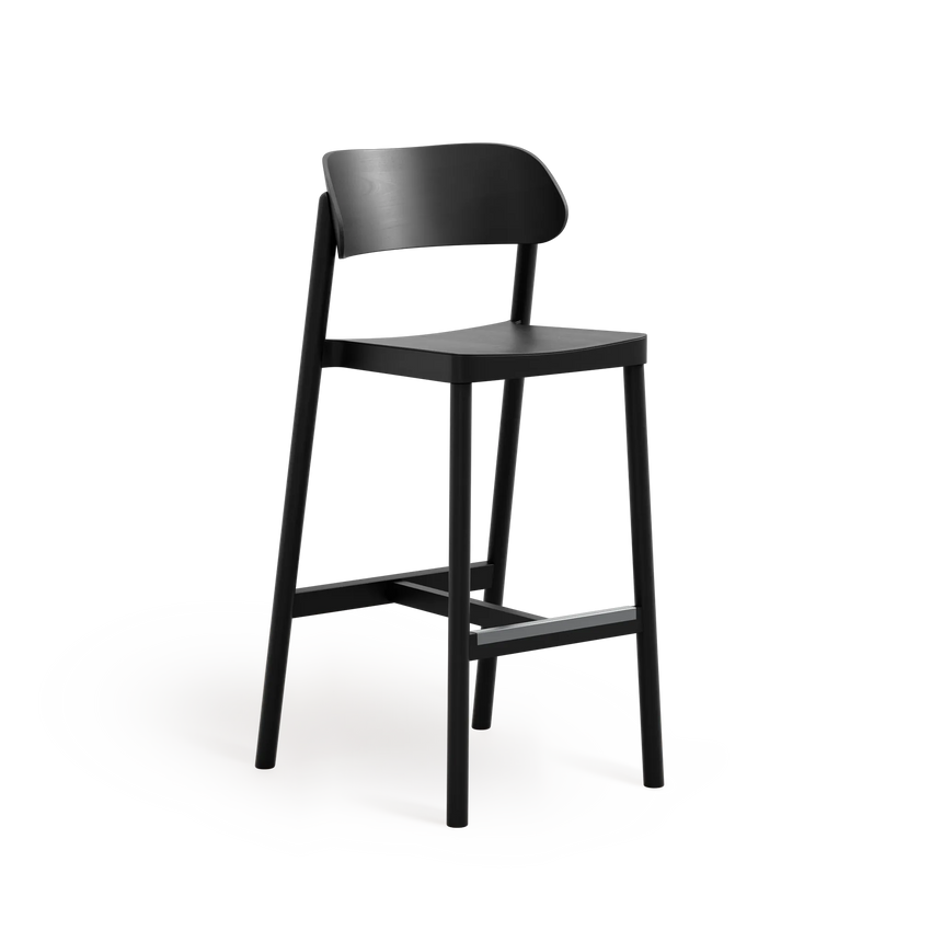 Scaun de bar Paged Nimm H-4590 - spătar curbat, 75 cm