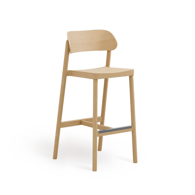 Scaun de bar Paged Nimm H-4590 - spătar curbat, 75 cm