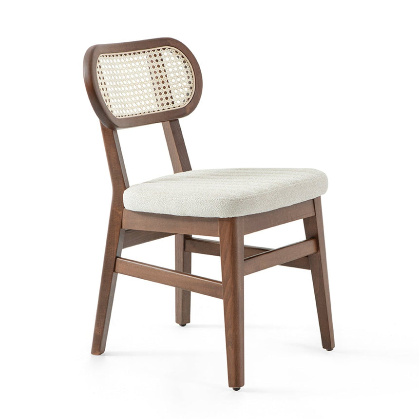 Scaun Evans împletit - design retro cu tapițerie