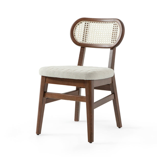 Scaun Evans împletit - design retro cu tapițerie
