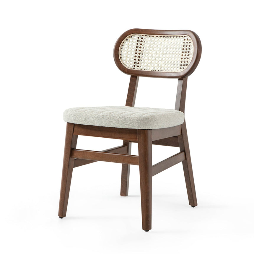 Scaun Evans împletit - design retro cu tapițerie