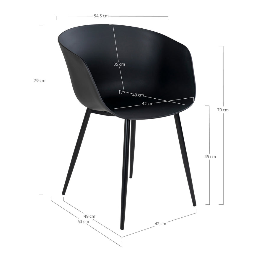 Scaun de grădină Roda – Negru