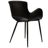 Scaun cu brațe Kensi - cadru metal negru, piele PU