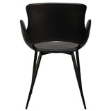 Scaun cu brațe Kensi - cadru metal negru, piele PU