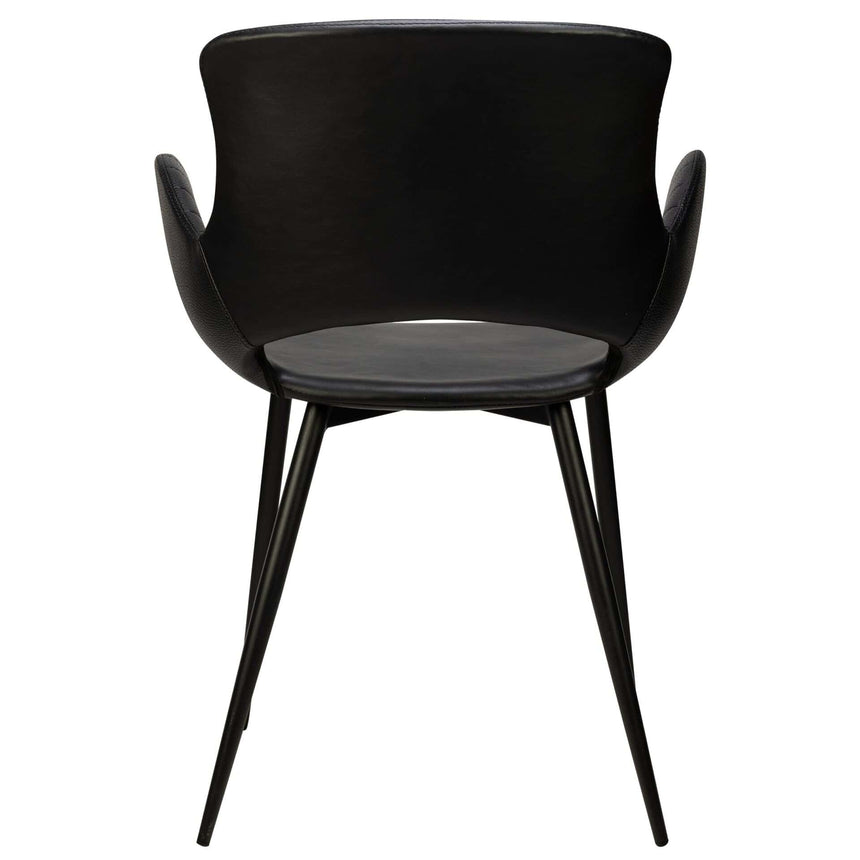Scaun cu brațe Kensi - cadru metal negru, piele PU
