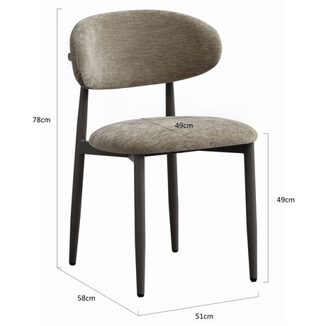 Scaun Rosalin - cadru metal colorat, tapițat