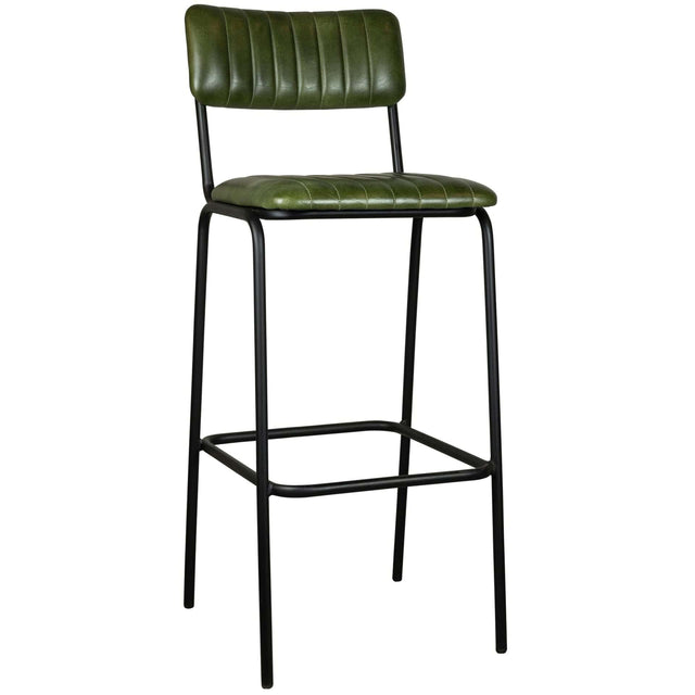 Scaun de bar Jenson (înalt) - piele de bivol, cadru metal