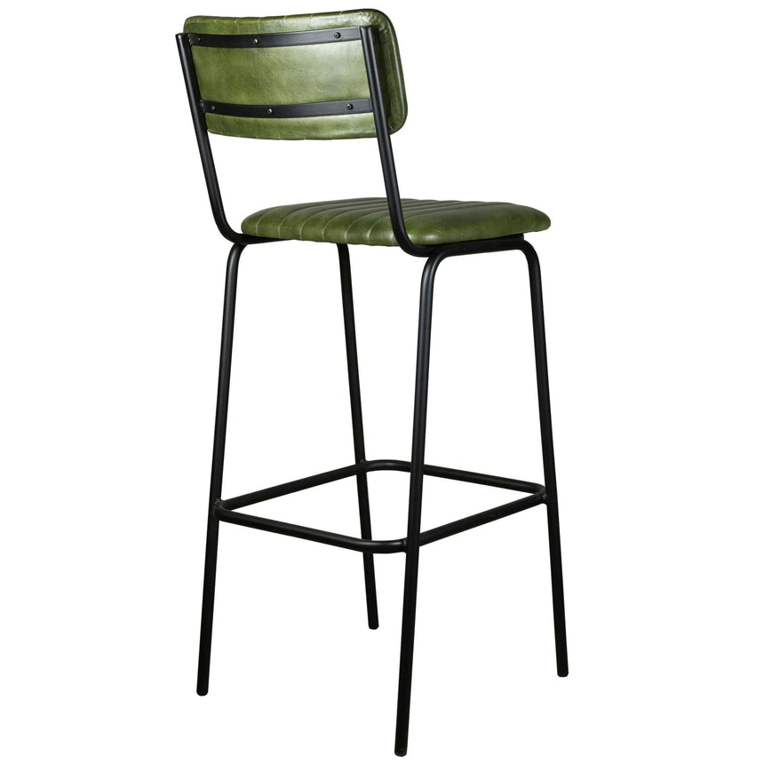 Scaun de bar Jenson (înalt) - piele de bivol, cadru metal