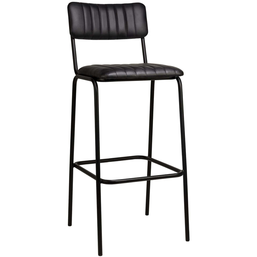 Scaun de bar Jenson (înalt) - piele de bivol, cadru metal