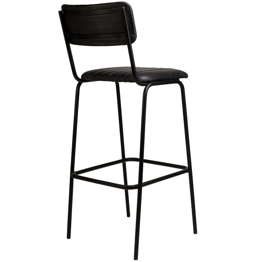 Scaun de bar Jenson (înalt) - piele de bivol, cadru metal