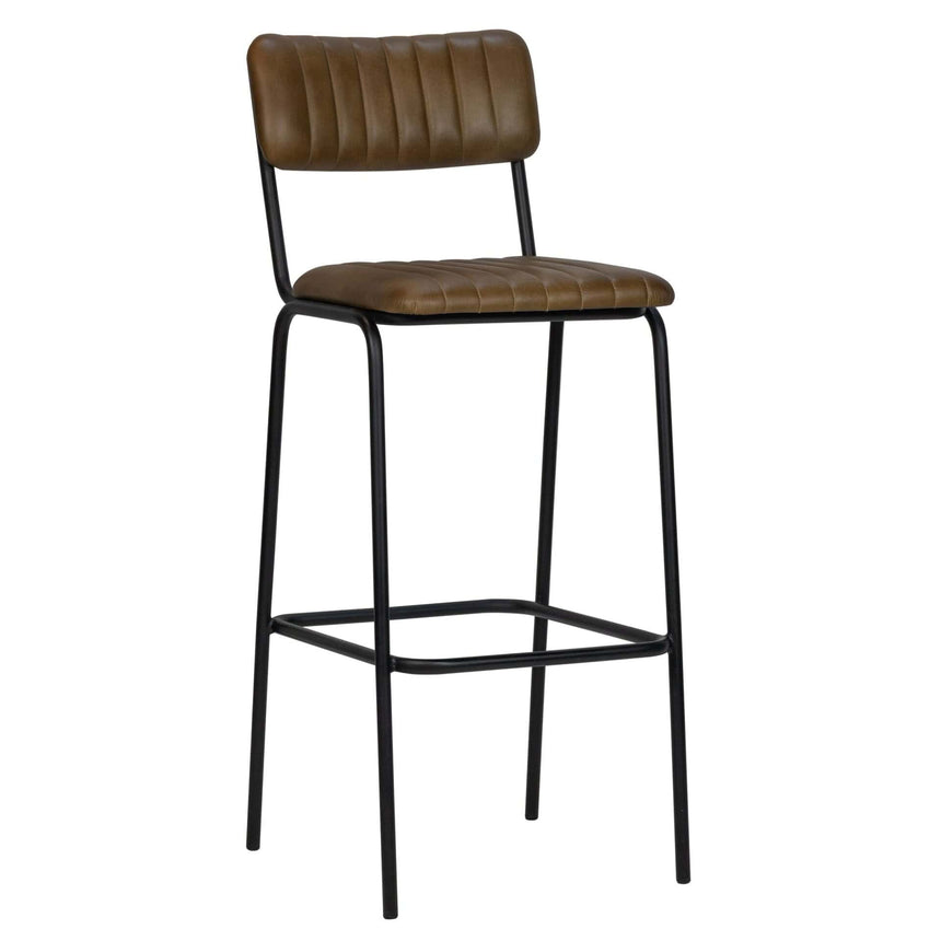 Scaun de bar Jenson (înalt) - piele de bivol, cadru metal