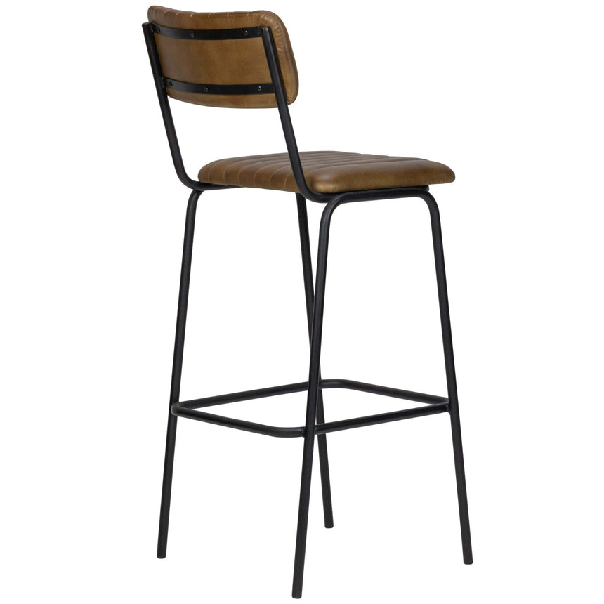 Scaun de bar Jenson (înalt) - piele de bivol, cadru metal