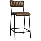 Scaun de bar Jenson (scund) - piele de bivol, cadru metal