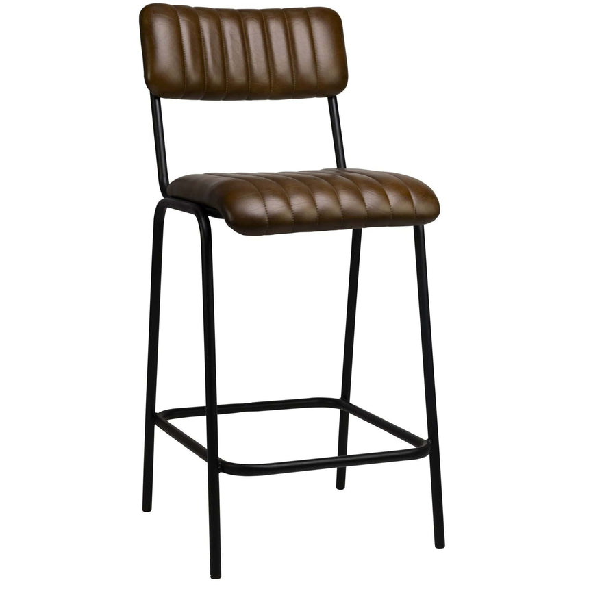 Scaun de bar Jenson (scund) - piele de bivol, cadru metal