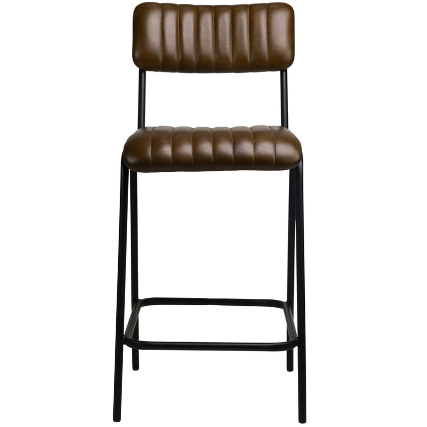 Scaun de bar Jenson (scund) - piele de bivol, cadru metal