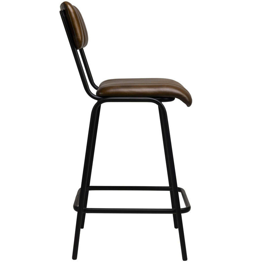 Scaun de bar Jenson (scund) - piele de bivol, cadru metal