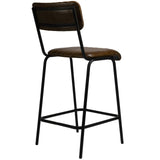 Scaun de bar Jenson (scund) - piele de bivol, cadru metal