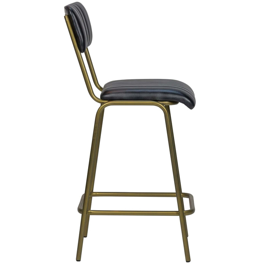Scaun de bar Jenson (scund) - piele de bivol, cadru metal