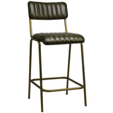 Scaun de bar Jenson (scund) - piele de bivol, cadru metal