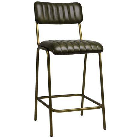 Scaun de bar Jenson (scund) - piele de bivol, cadru metal