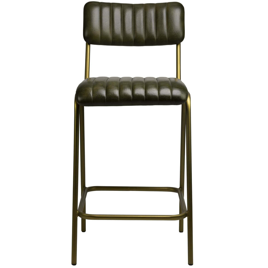 Scaun de bar Jenson (scund) - piele de bivol, cadru metal