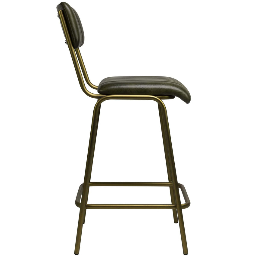 Scaun de bar Jenson (scund) - piele de bivol, cadru metal