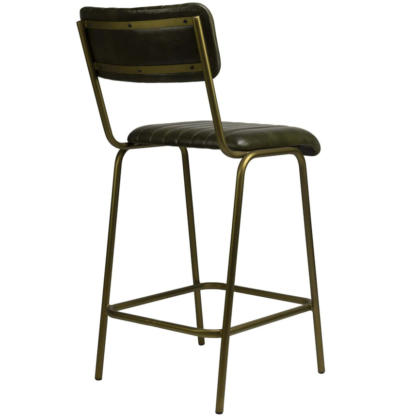 Scaun de bar Jenson (scund) - piele de bivol, cadru metal