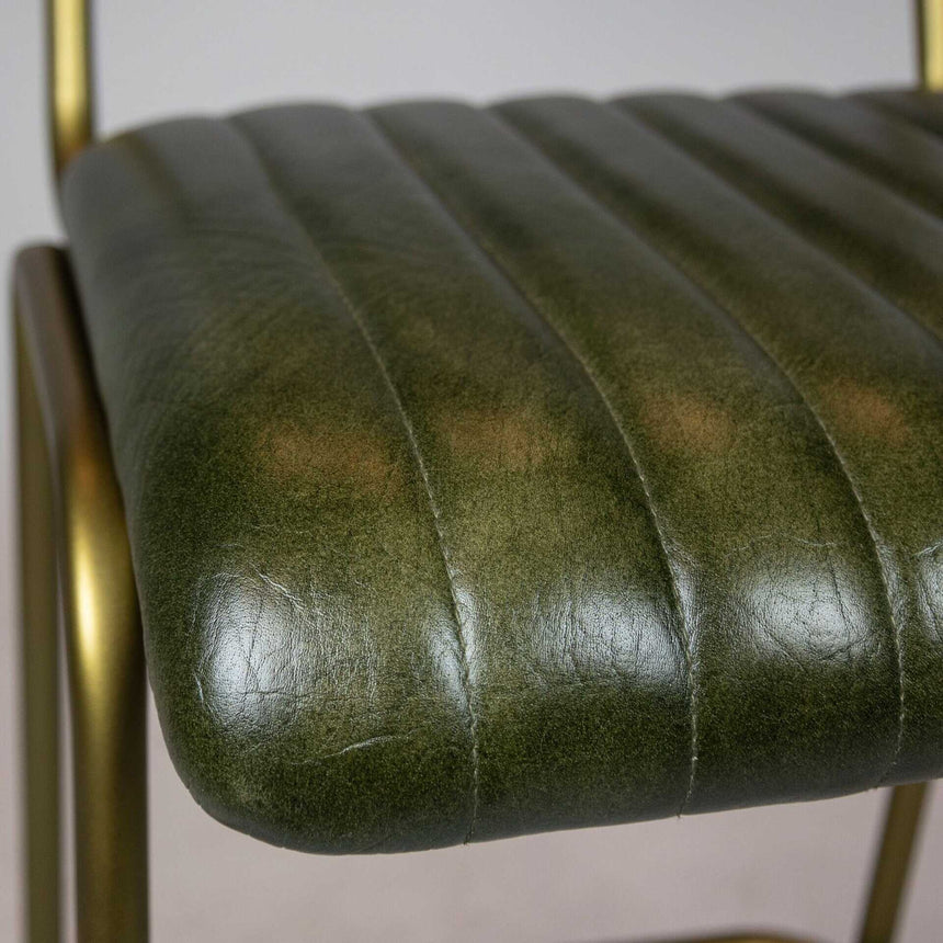 Scaun de bar Jenson (scund) - piele de bivol, cadru metal