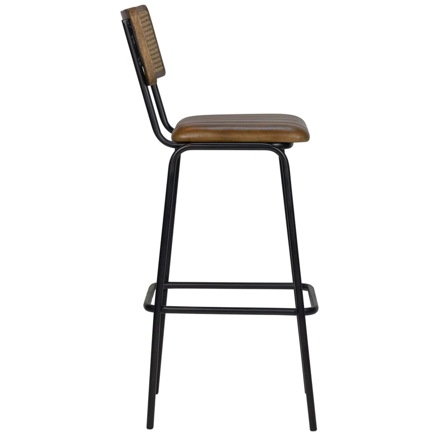 Scaun de bar Jens (înalt) - piele de bivol, cadru metal