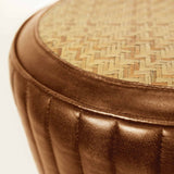 Scaun de bar Novan - fontă, piele naturală