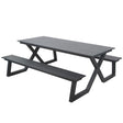 Set picnic Darby aluminiu – bănci fixe, antracit