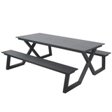 Set picnic Darby aluminiu – bănci fixe, antracit